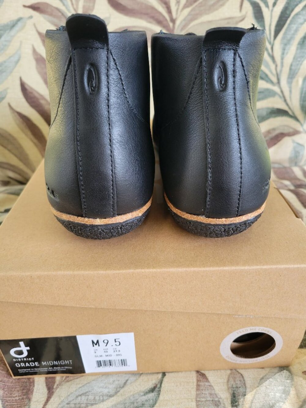 NEW Sole Recork Leather Men's Ankle Boots size 9.5 Black